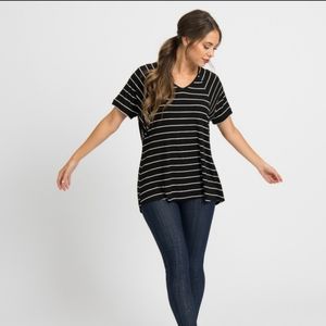 Agnes & Dora Love Top B&W Pin Stripe